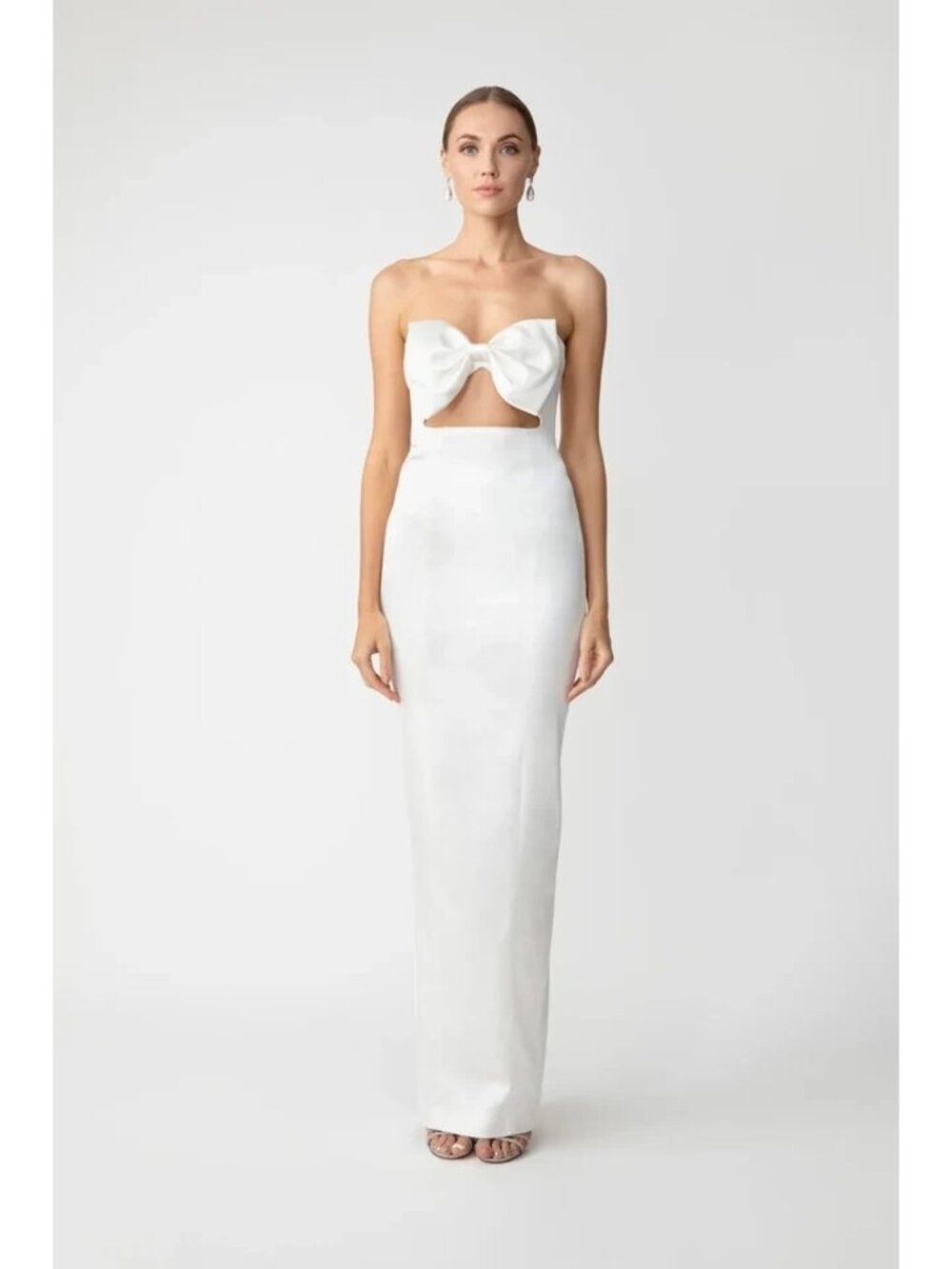 Sau Lee Esther Strapless Column Gown White Womens Size 2